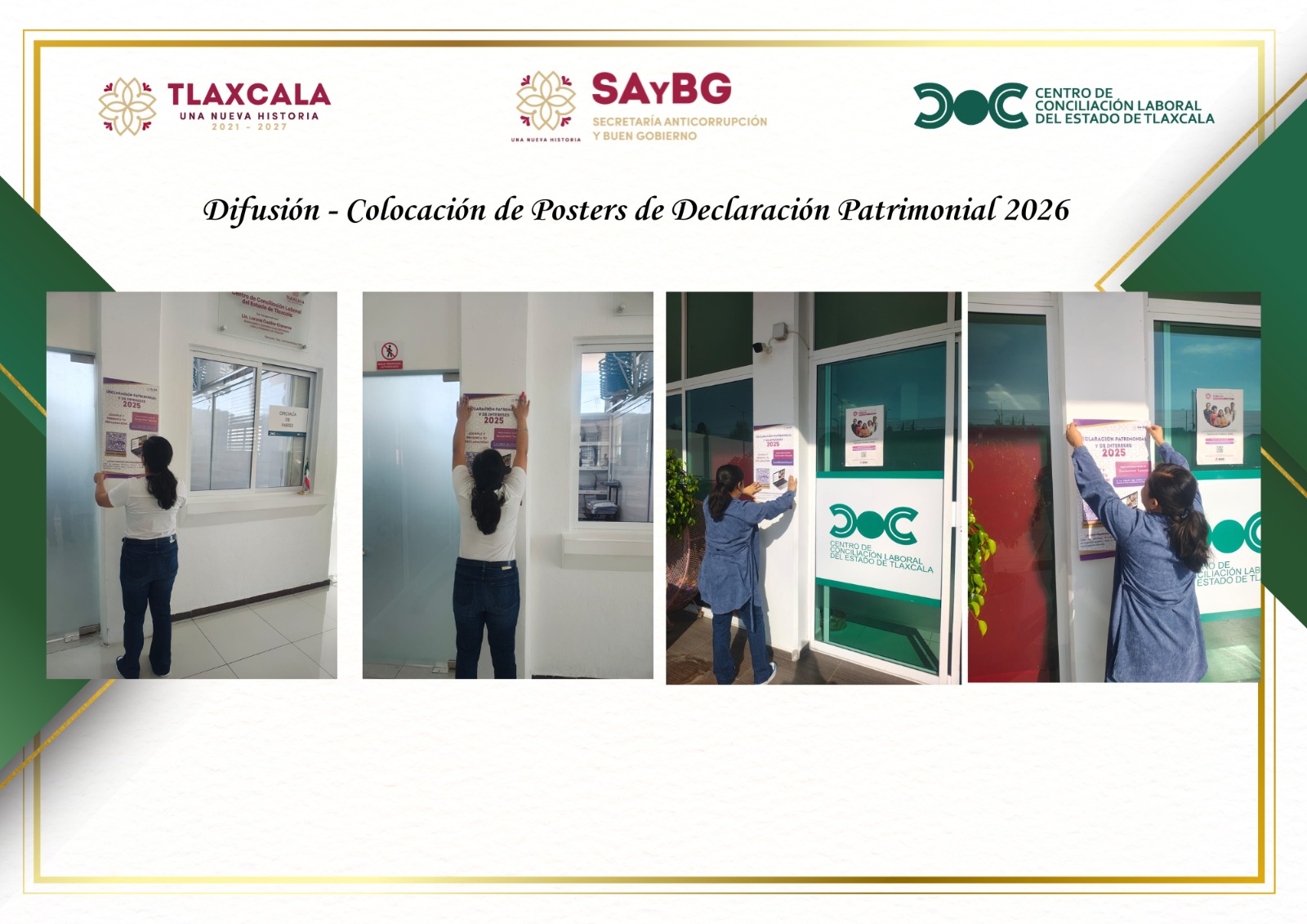 Difusión - Colocación de Posters de Declaración Patrimonial 2026